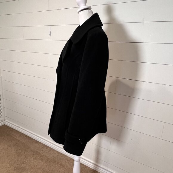 Jason Kole Black Short Length Peacoat Size M - Picture 6 of 10